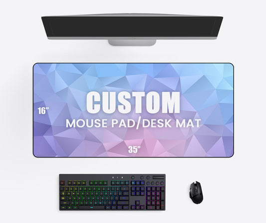 XXL Custom Desk Mat (16x35", Sewn) Love Desk Mats