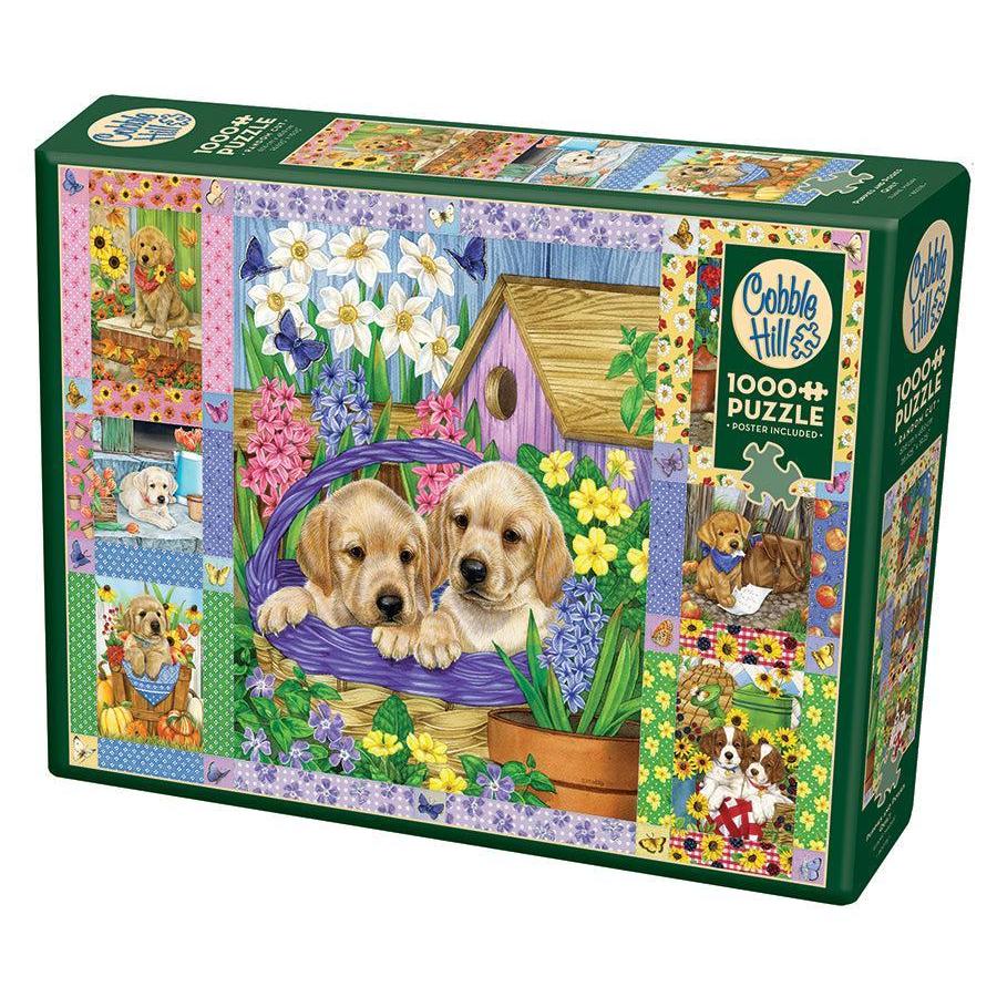 Puppies & Posies 1000 Piece Jigsaw Puzzle Cobble Hill