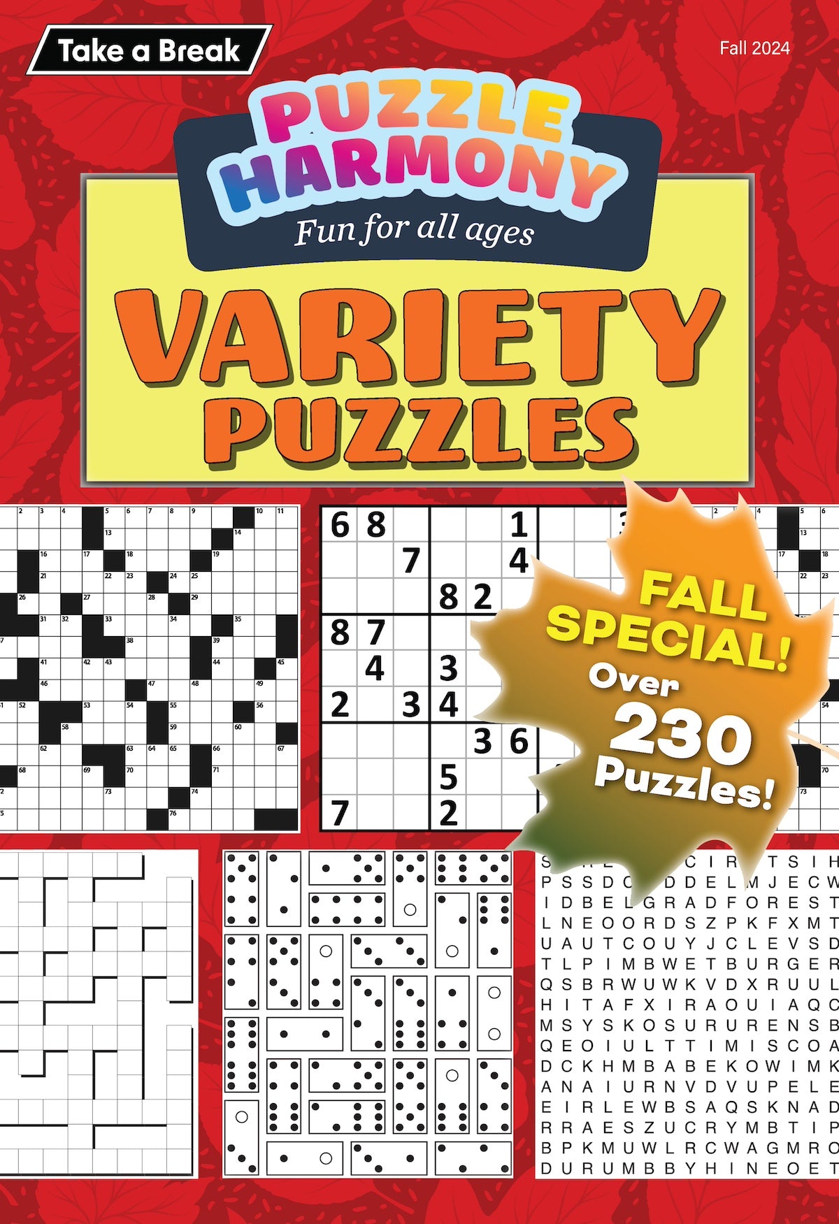 Puzzle Harmony - Variety Puzzles 244113 Fall Special!: 230+ Puzzles, Sudoku, Crossword, Dominoes, Word Search, Fun For All Ages, Brain Challenges, Relax, Unwind, Unplug, Recharge, De-Stress & More! Magazine Shop US