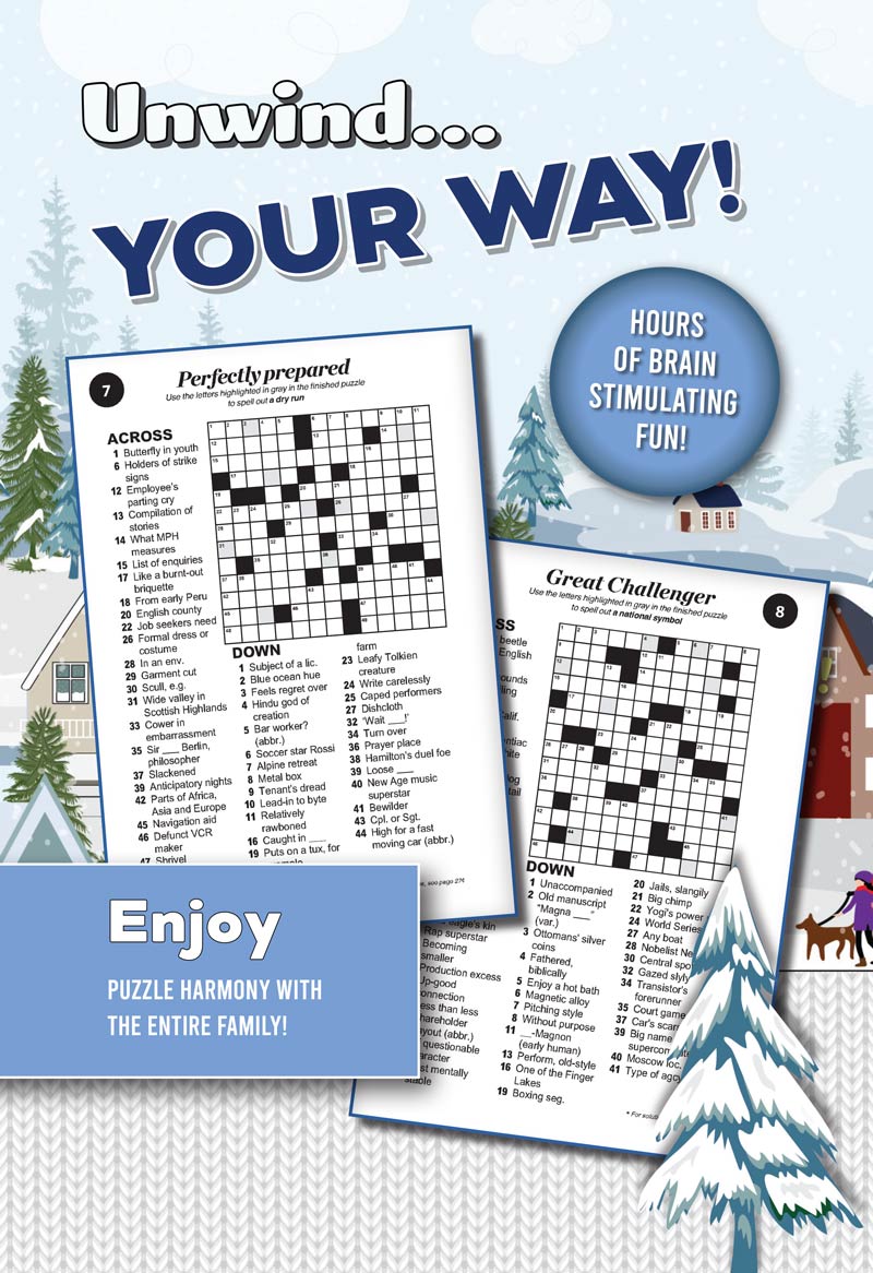 Puzzle Harmony - Crossword Winter 2025 Special: Over 248 Winter Themed Puzzles & Mystery Words In Every Puzzle, Perfect For All Ages, Crossword Book, Relax, Unwind, Unplug, De-Stress, Sit Back & Solve! Magazine Shop US