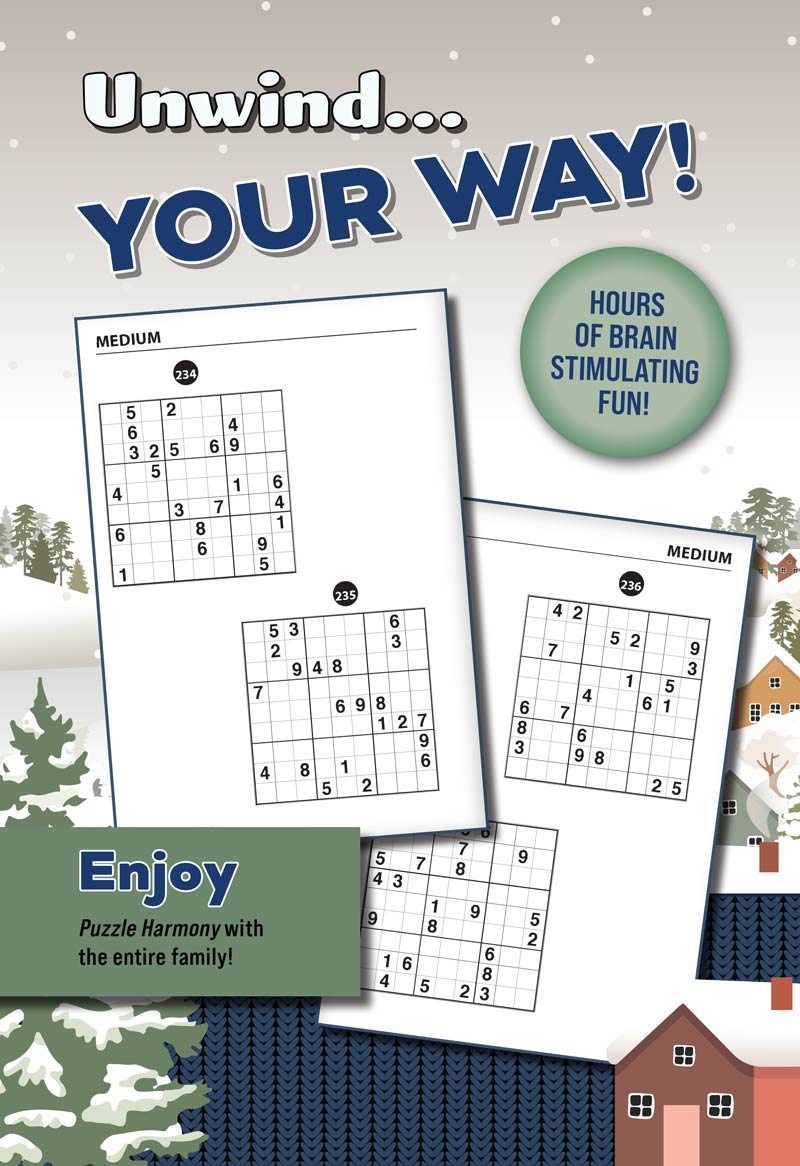 Puzzle Harmony - Sudoku Winter 2025 Special: Over 520 Winter Themed Puzzles, Perfect For All Ages, Sudoku Puzzles, Relax, Unwind, Unplug, De-Stress, Sit Back & Solve! Magazine Shop US