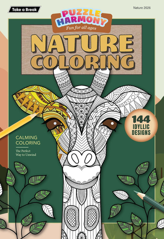 Puzzle Harmony - Coloring Book Nature's Beauty Special: 144 Idyllic Designs, Calming Coloring, Nature Themed Full-Sized Book, All Ages, Coloring Book, The Perfect Way To Unwind & Draw! Magazine Shop US