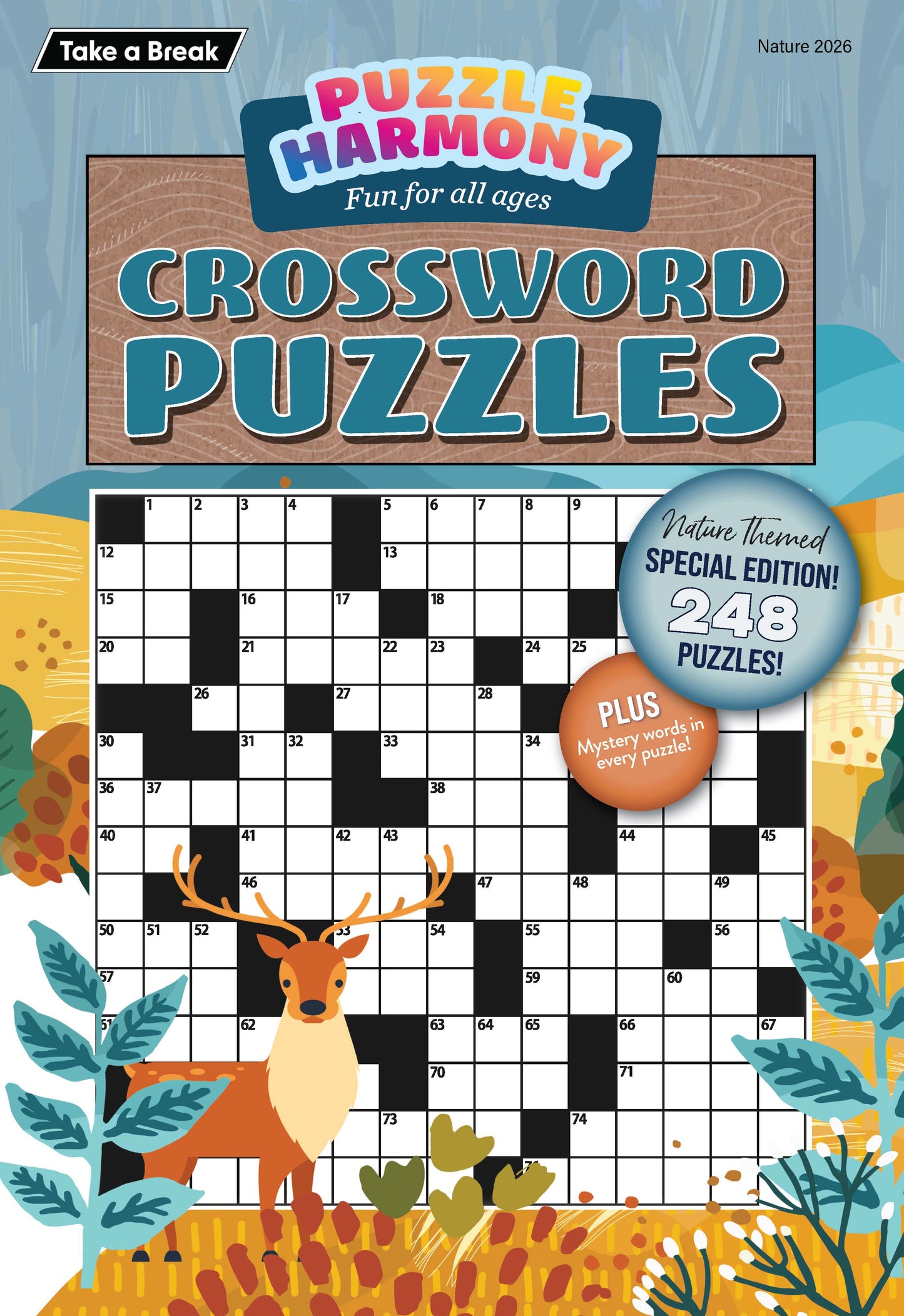 Puzzle Harmony - Crossword Nature's Beauty Special: 248 Nature Themed Puzzles, Plus Mystery Words In Every Puzzle, Full-Sized Book, Perfect For All Ages, Relax, Unwind, De-Stress, Sit Back & Solve! Magazine Shop US