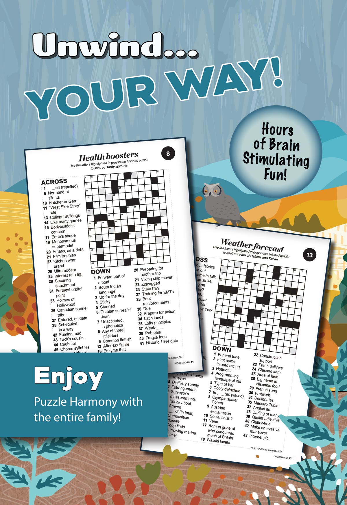 Puzzle Harmony - Crossword Nature's Beauty Special: 248 Nature Themed Puzzles, Plus Mystery Words In Every Puzzle, Full-Sized Book, Perfect For All Ages, Relax, Unwind, De-Stress, Sit Back & Solve! Magazine Shop US