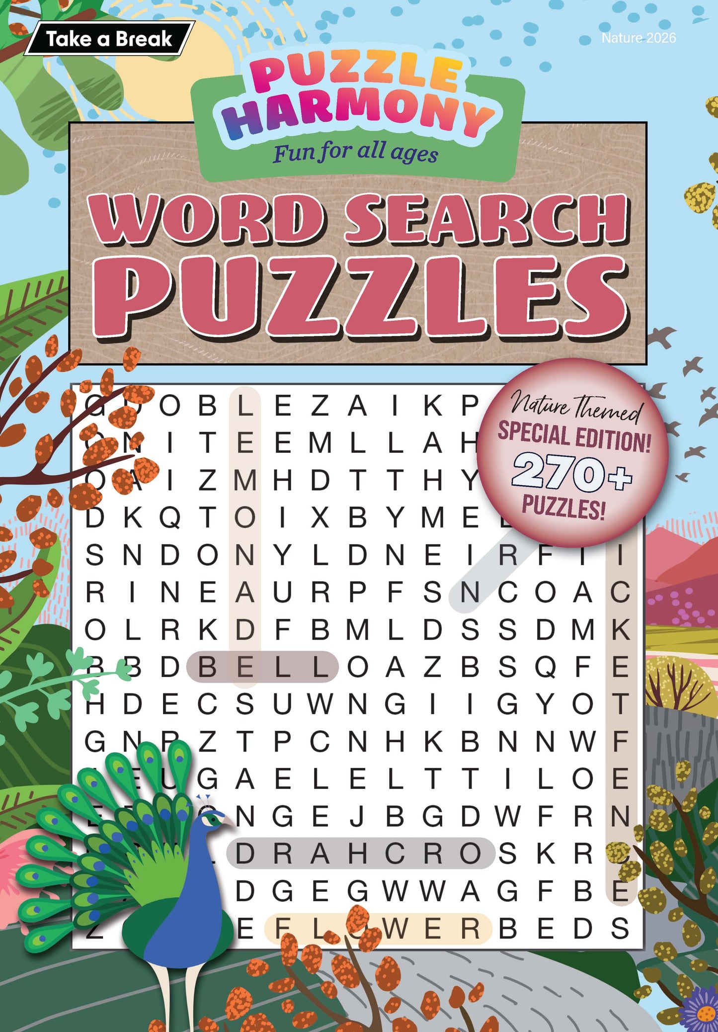Puzzle Harmony - Word Search Nature's Beauty Special: 270+ Nature Themed Puzzles, Full-Sized Book, Perfect For All Ages, Word Search Book, Relax, Unwind, Unplug, De-Stress, Sit Back & Solve! Magazine Shop US