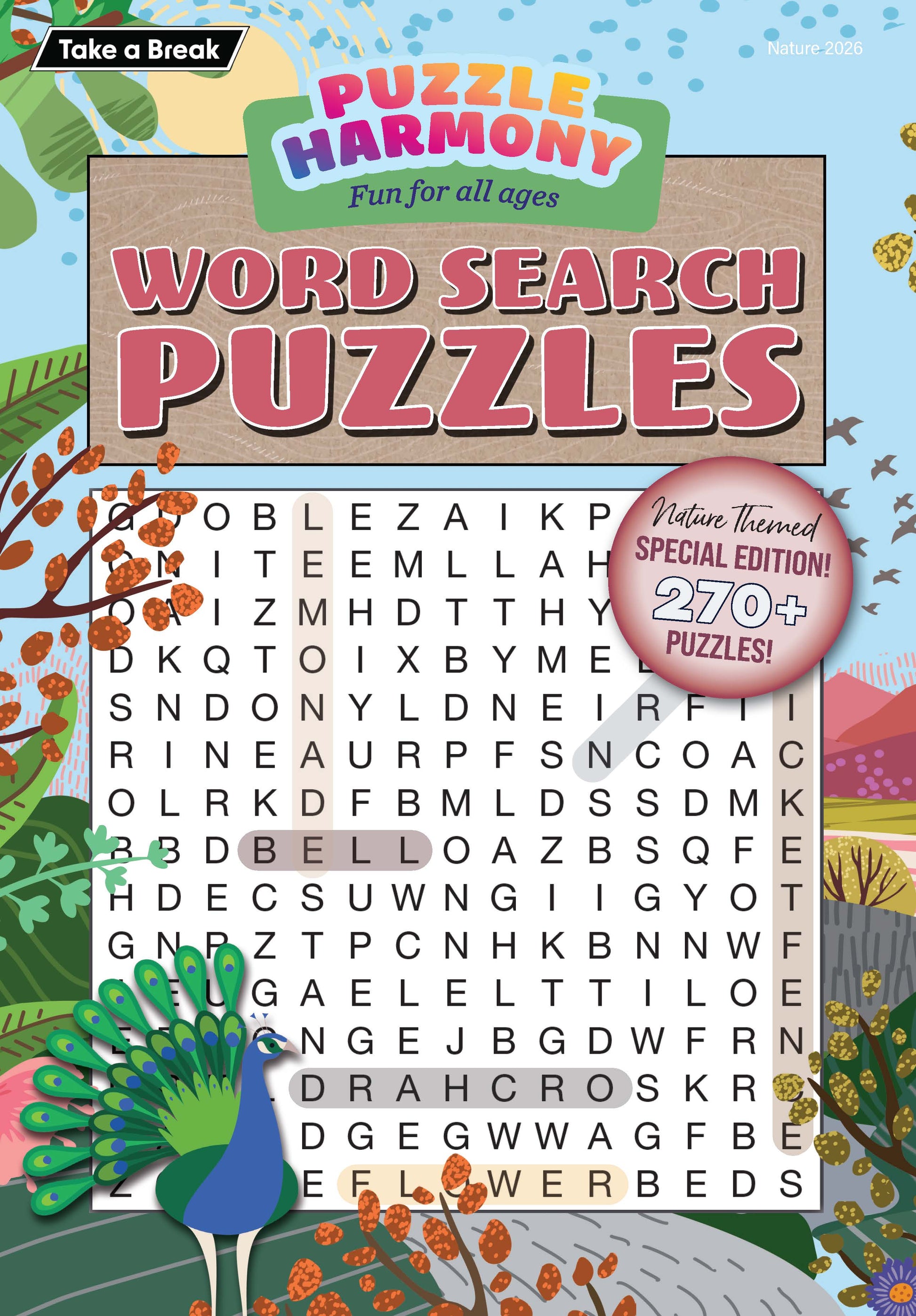Puzzle Harmony - Word Search Nature's Beauty Special: 270+ Nature Themed Puzzles, Full-Sized Book, Perfect For All Ages, Word Search Book, Relax, Unwind, Unplug, De-Stress, Sit Back & Solve! Magazine Shop US