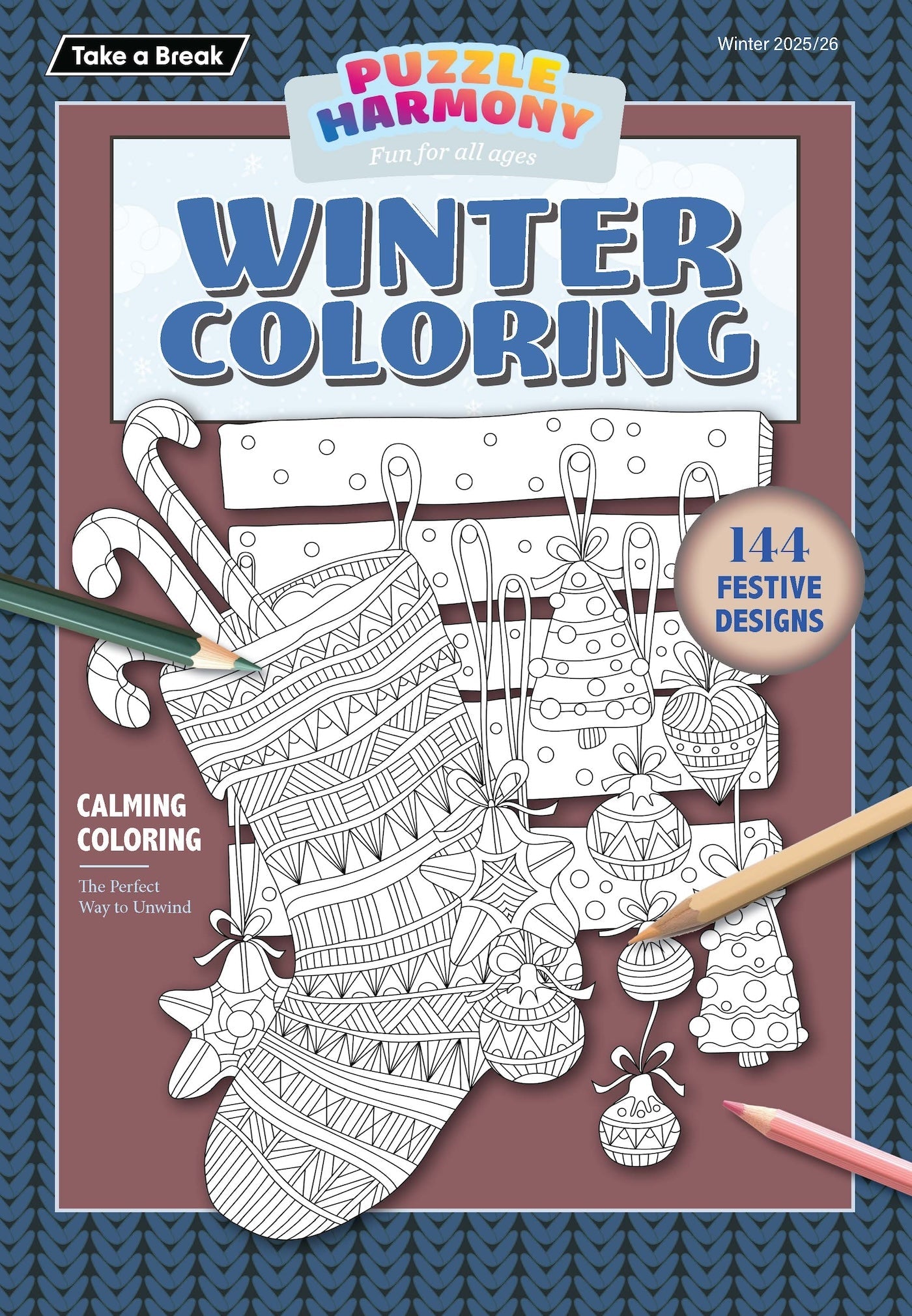 Puzzle Harmony - Coloring Book Winter 2025 Special: 114 Festive & Winter Themed Designs, Perfect For All Ages, Calming Coloring, Relax, Unwind, Unplug, De-Stress, Sit Back & Draw! Magazine Shop US