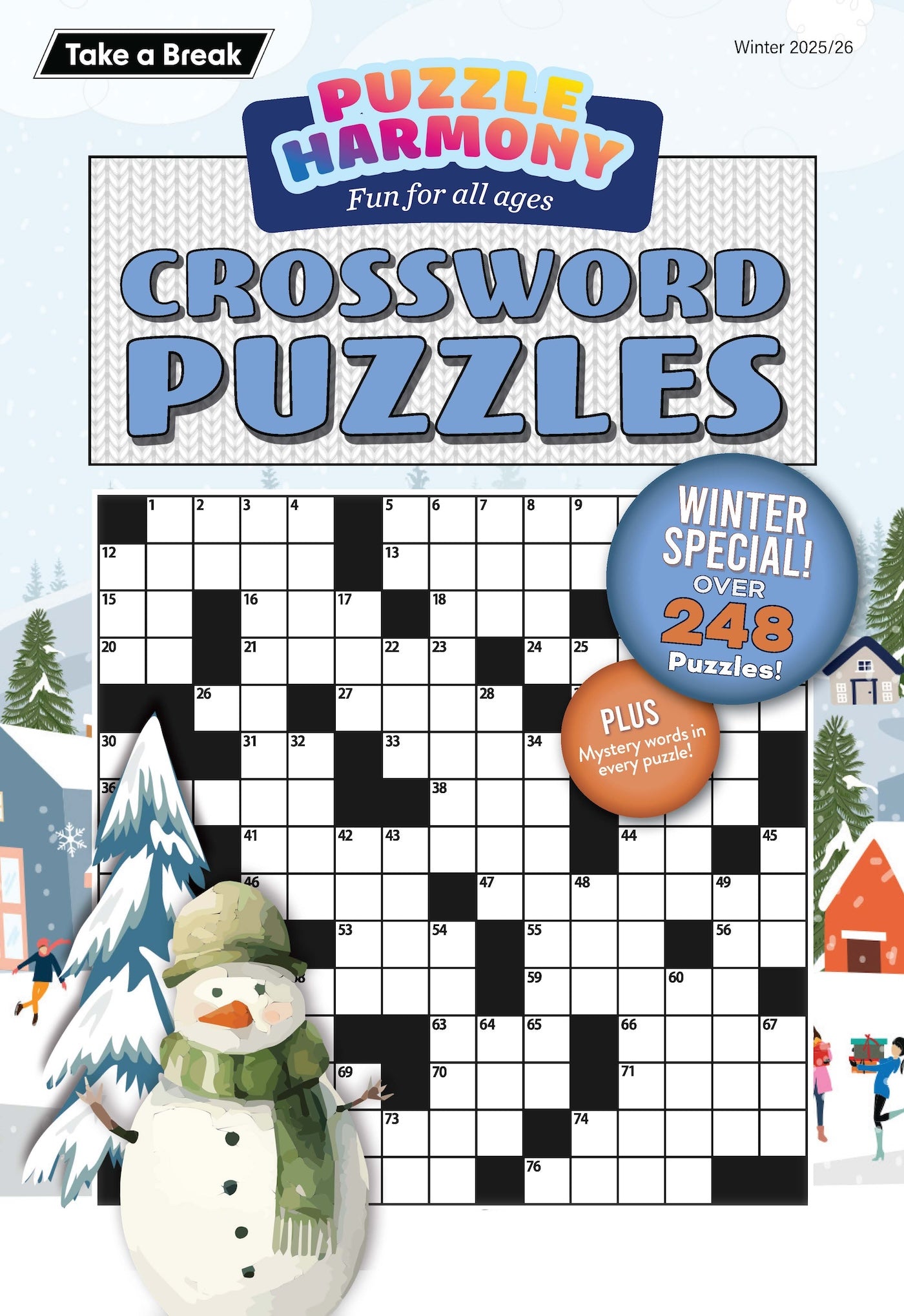 Puzzle Harmony - Crossword Winter 2025 Special: Over 248 Winter Themed Puzzles & Mystery Words In Every Puzzle, Perfect For All Ages, Crossword Book, Relax, Unwind, Unplug, De-Stress, Sit Back & Solve! Magazine Shop US