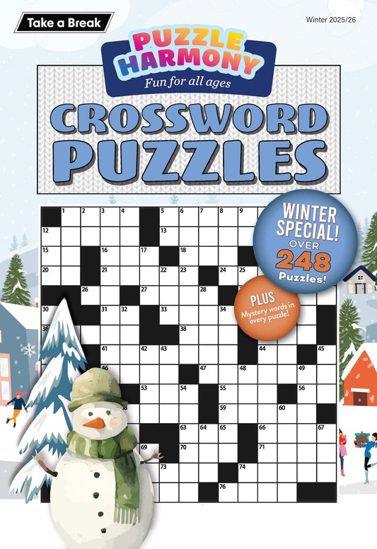 Puzzle Harmony - Crossword Winter 2025 Special: Over 248 Winter Themed Puzzles & Mystery Words In Every Puzzle, Perfect For All Ages, Crossword Book, Relax, Unwind, Unplug, De-Stress, Sit Back & Solve! Magazine Shop US