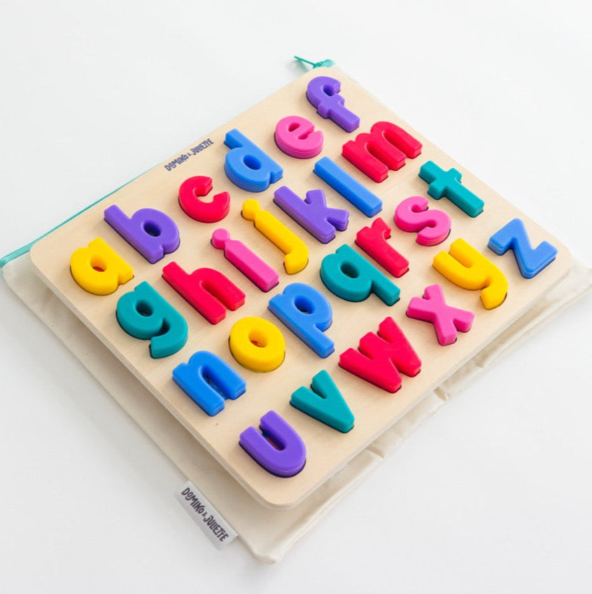 ABC Alphabet Puzzle Toy - Lowercase Colorful Educational Silicone Letters for Kids Learning