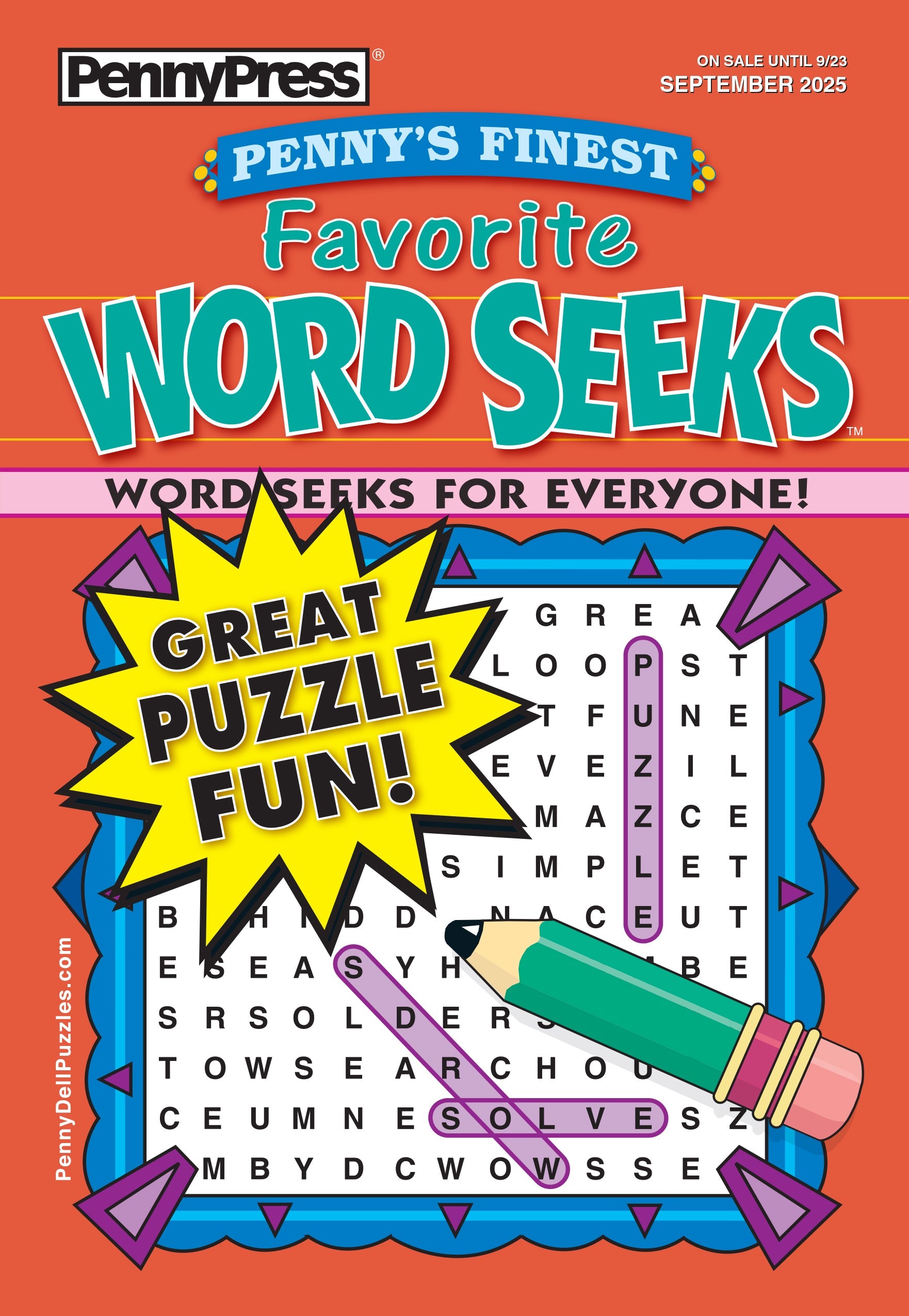 Penny Press - Finest Favorite Word Seeks: September 2025, Keep Your Brain Sharp With Fun, Relaxing Puzzles, Codewords, Alphabet Soup, Missing List, Fill-Ins, Missing Vowels, What’s Left & More! Magazine Shop US