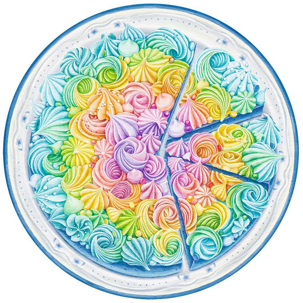 Rainbow Cake "Circle of Colors" 500 Piece Round Jigsaw Puzzle Ravensburger