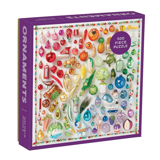 Rainbow Ornaments 500 Piece Jigsaw Puzzle Galison Puzzle Merchant