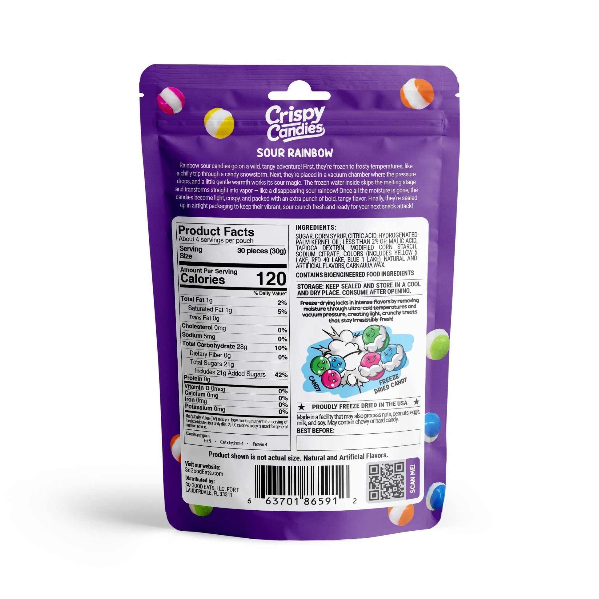 Crispy Candies - Sour Rainbow Freeze Dried Candy 114g Super Anime Store