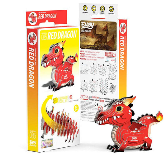 Red Dragon 3D Cardboard Model Kit Eugy Puzzle Merchant