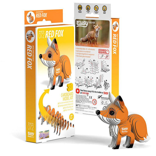 Red Fox 3D Cardboard Model Kit Eugy Puzzle Merchant