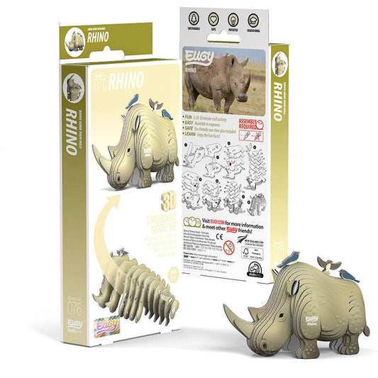 Rhino 3D Cardboard Model Kit Eugy Puzzle Merchant