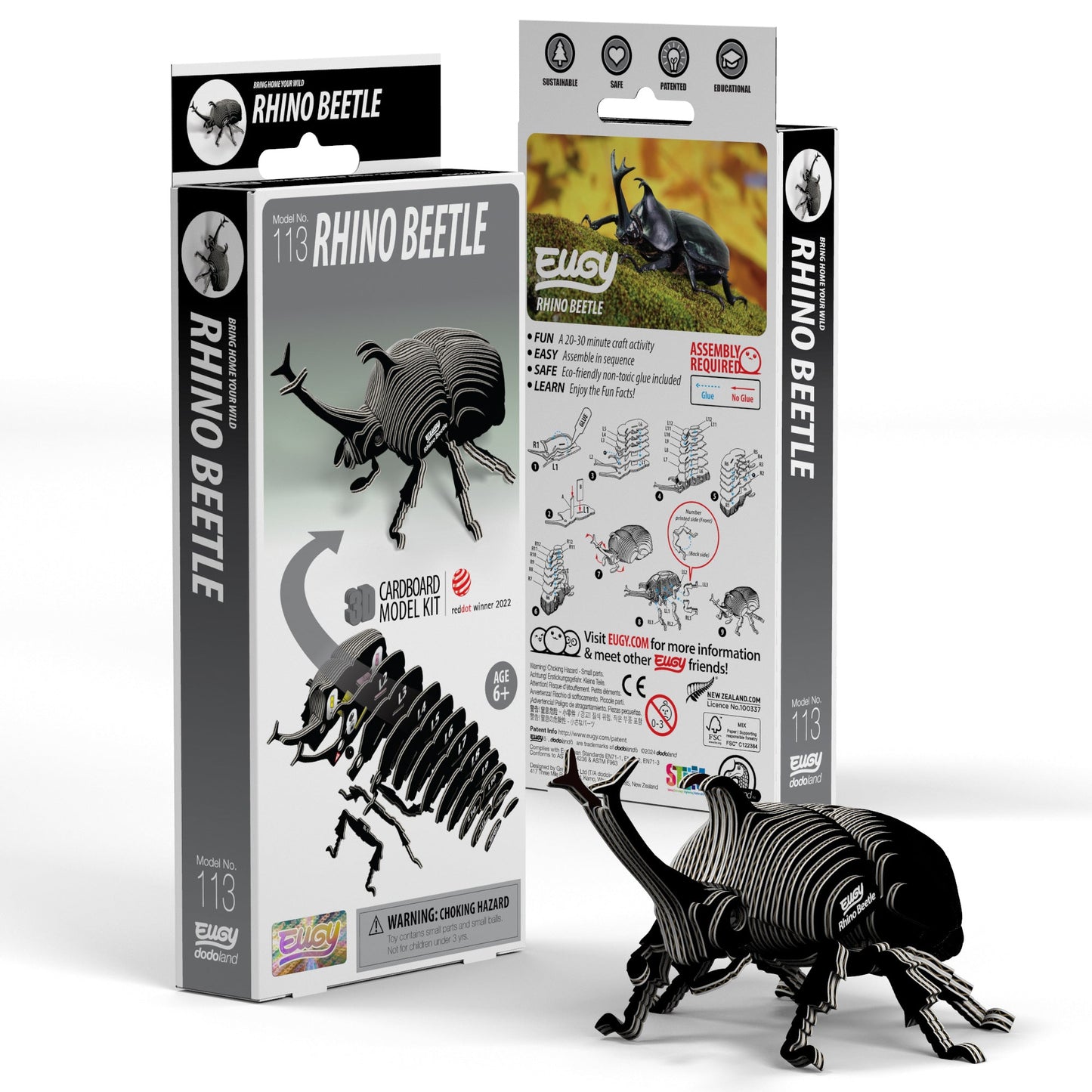 Rhino Beetle 3D Cardboard Model Kit Eugy Puzzle Merchant