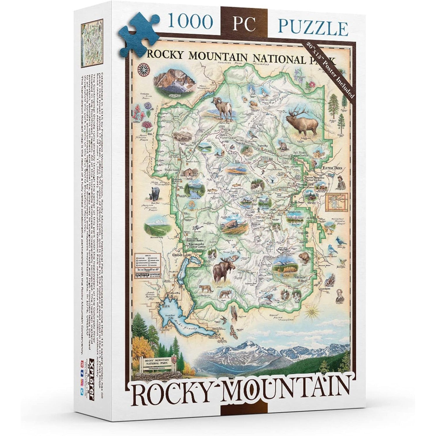 Rocky Mountain National Park 1000 Piece Jigsaw Puzzle Xplorer Maps Puzzle Merchant