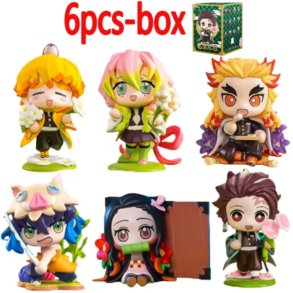 Demon Slayer Blind Box: 12pcs Tanjiro Nezuko Anime Figures 6 pcs with BOX Infinite Visibility