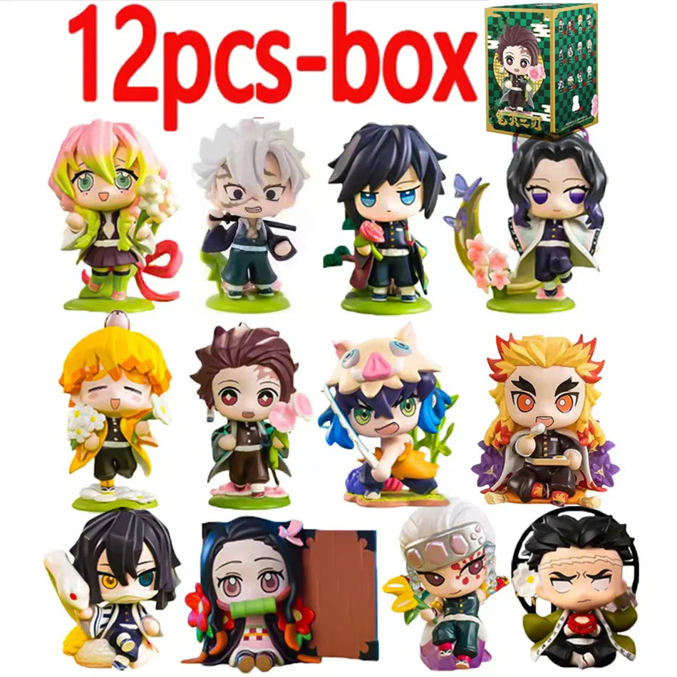 Demon Slayer Blind Box: 12pcs Tanjiro Nezuko Anime Figures 12 pcs with BOX Infinite Visibility