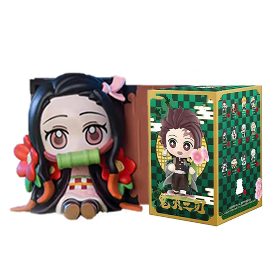 Demon Slayer Blind Box: 12pcs Tanjiro Nezuko Anime Figures with box-1 Infinite Visibility
