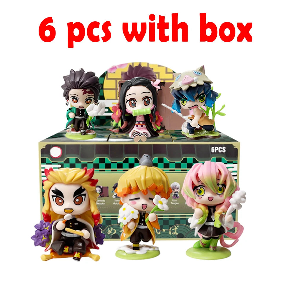 Demon Slayer Blind Box: 12pcs Tanjiro Nezuko Anime Figures 6pcs with box 1 Infinite Visibility