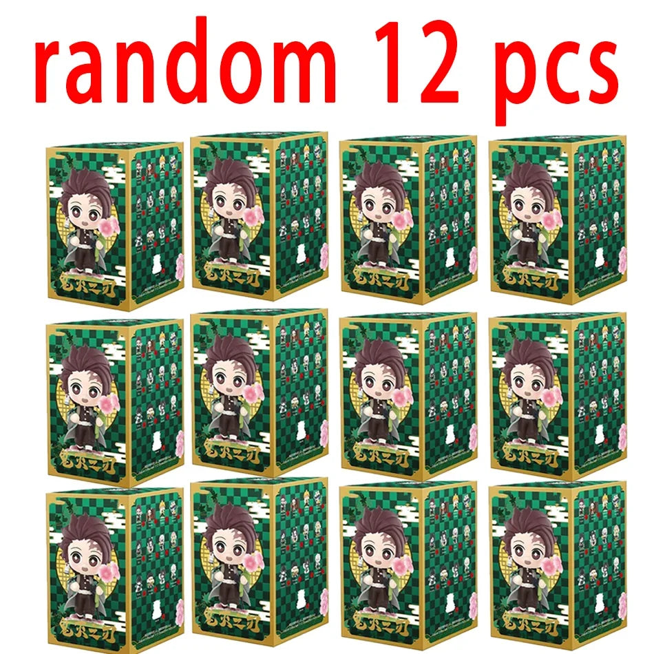 Demon Slayer Blind Box: 12pcs Tanjiro Nezuko Anime Figures random 12 pcs Infinite Visibility