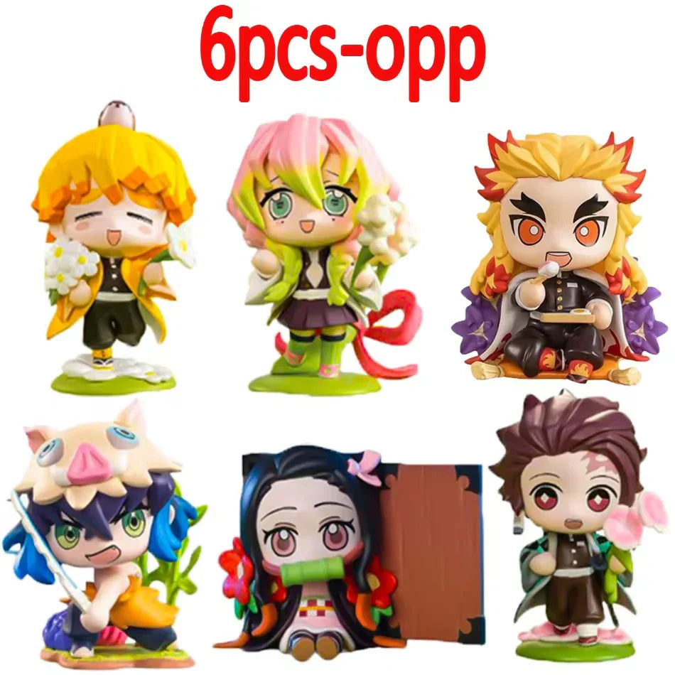 Demon Slayer Blind Box: 12pcs Tanjiro Nezuko Anime Figures 6 pcs with OPP Infinite Visibility