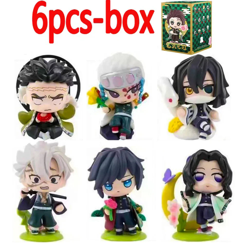 Demon Slayer Blind Box: 12pcs Tanjiro Nezuko Anime Figures 6 pcs with BOX-1 Infinite Visibility