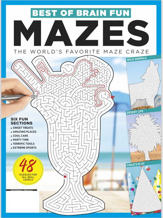 Best Of Brain Fun - Mazes: 48 Puzzles for All Skill Levels with 6 Sections of Fun! Challenge Readers and Elevates the "Maze Craze" to a Whole New Level with Real Life Images! Magazine Shop US