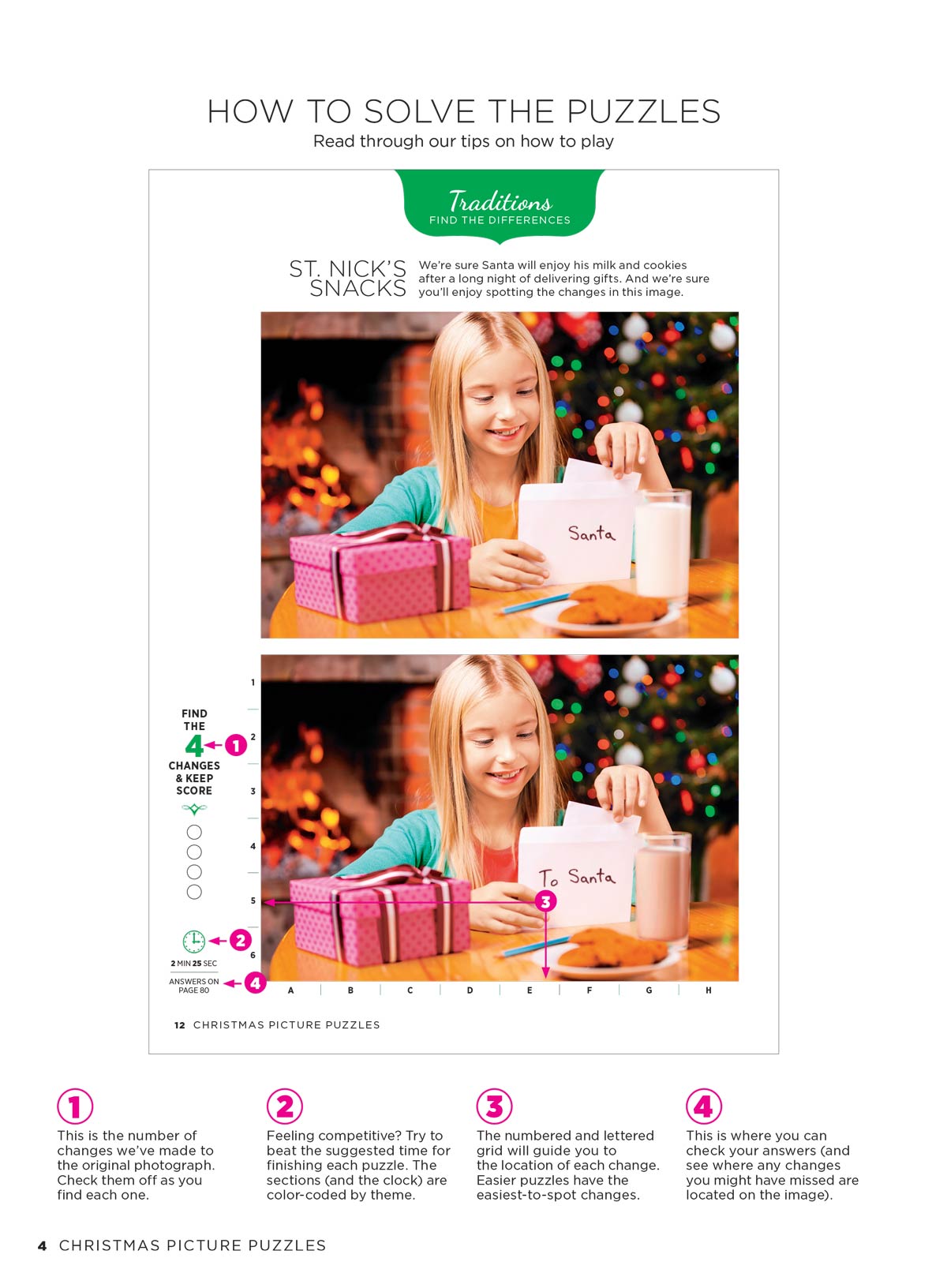 Christmas Picture Puzzle - Spot 286 Differences, 5 Fun Categories, Holiday Traditions, Festive Trees, Winter Wonderlands, Sweet Treats, Favorite Characters, All Skill Levels, Relax, Unwind & Solve! Magazine Shop US