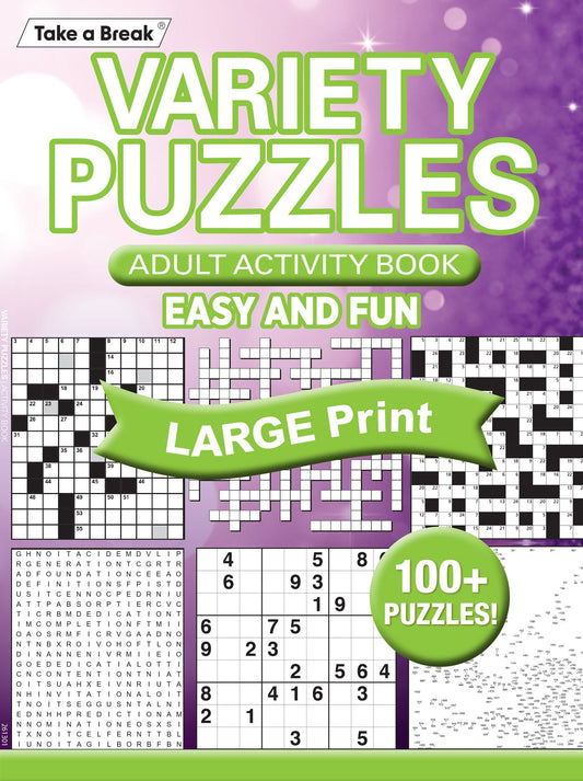 Variety Puzzles - 26.03.20: Easy & Fun Adult Activity Book, Over 100 Large Print Puzzles, Crosswords, Wordsearches, Sudoku, Dot To Dot Coloring, Boost Brain Power, Sharpen Your Memory, Relax & More! Magazine Shop US