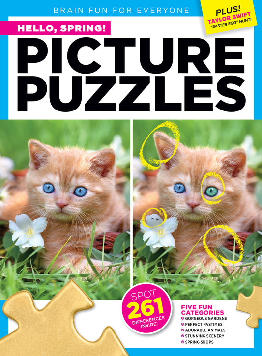 Brain Fun - Picture Puzzles: Spot 261 Differences, Spring Gardens, Pastimes, Cute Animals, Scenery, Shops, Markets, Plus Taylor Swift Easter Egg Hunt, Brain Challenge, Unwind, Unplug, Relax & Solve! Magazine Shop US