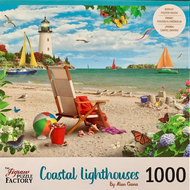 Sail into Summer Costal Lighthouses 1000 Piece Jigsaw Puzzle Leap Year Puzzle Merchant