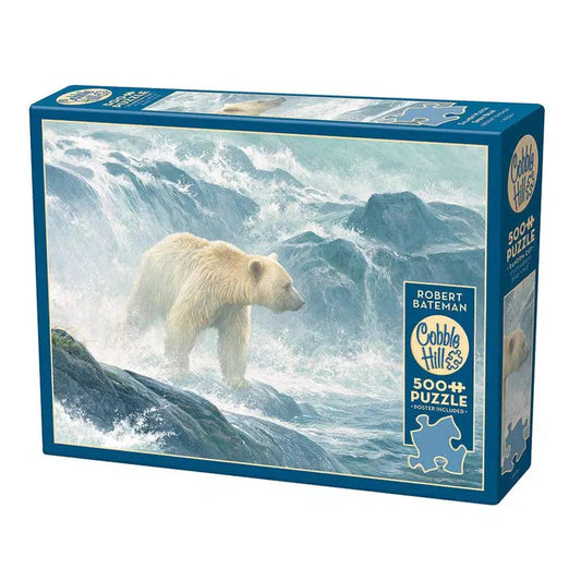 Salmon Watch - Spirit Bear 500 Piece Jigsaw Puzzle Cobble Hill Puzzle Merchant