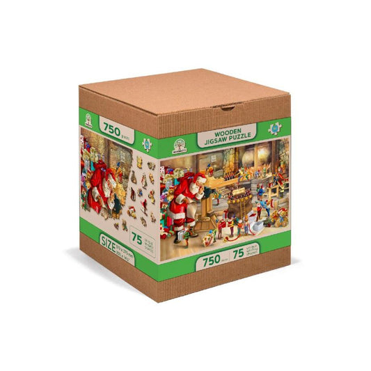 Santa’s Workshop 750 Piece Wood Jigsaw Puzzle Wooden City Puzzle Merchant