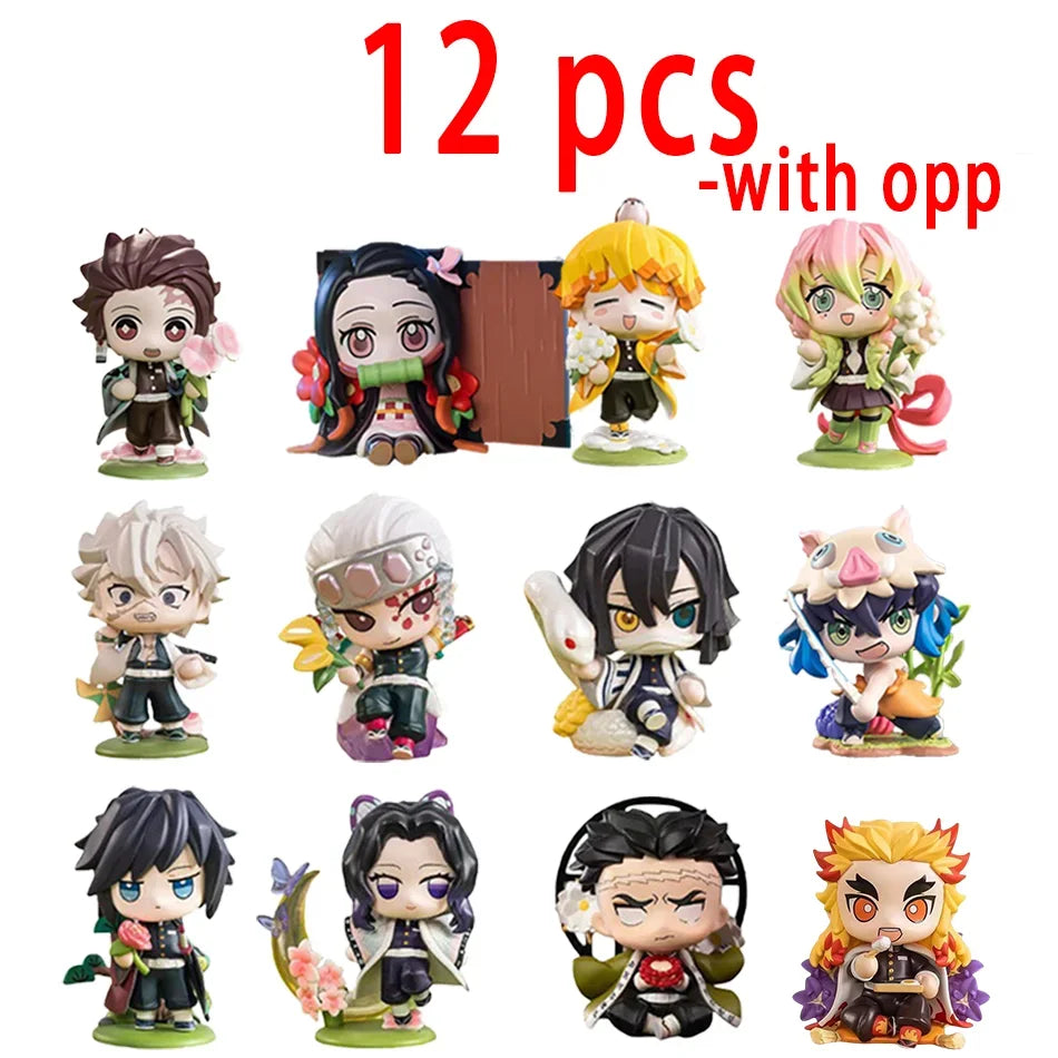 Demon Slayer Blind Box: 12pcs Tanjiro Nezuko Anime Figures Infinite Visibility
