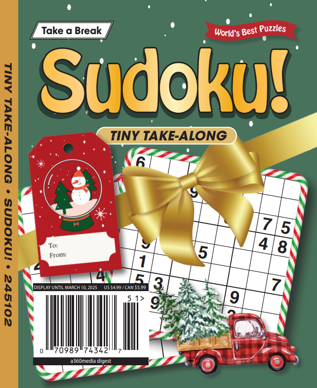 Take a Break - Sudoku: Tiny Take-Along, World's Best Puzzles Christmas, Unwind, Unplug, Have Fun, Recharge & Solve! Magazine Shop US