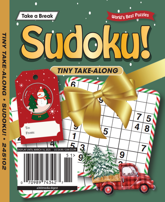 Take a Break - Sudoku: Tiny Take-Along, World's Best Puzzles Christmas, Unwind, Unplug, Have Fun, Recharge & Solve! Magazine Shop US