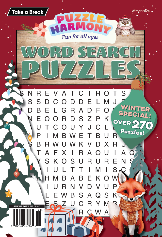 Puzzle Harmony - Word Search Winter Special: 270+ Puzzles, Holiday Themed Full-Sized Book, All Ages, Sharpen Your Mind, Brain Challenges, Relax, Unwind, Unplug, Recharge, De-Stress, Sit Back & Solve! Magazine Shop US
