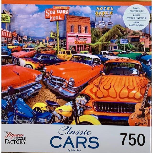Sea Surf Drive In Classic Cars 750 Piece Jigsaw Puzzle Leap Year Puzzle Merchant