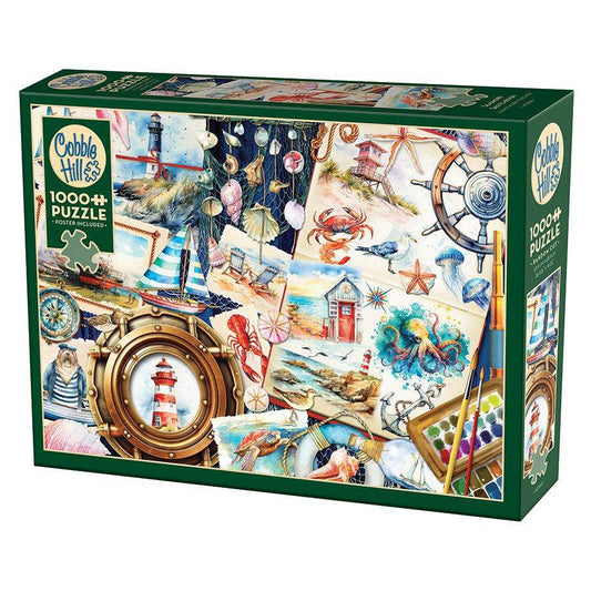 Seashore Sketchbook 1000 Piece Jigsaw Puzzle Cobble Hill Puzzle Merchant