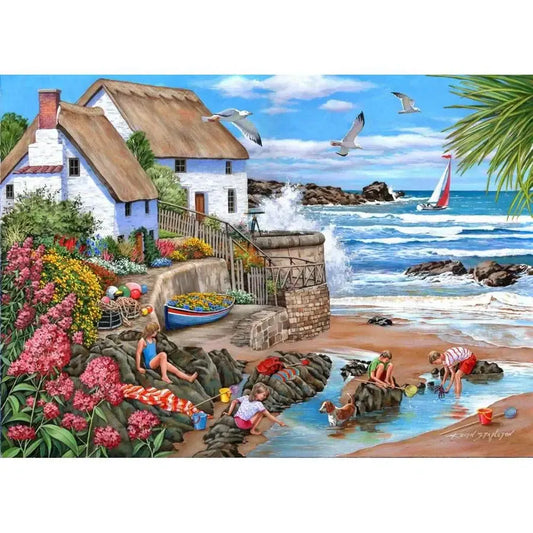 Seaspray Cottages 1000 Piece Jigsaw Puzzle HOP