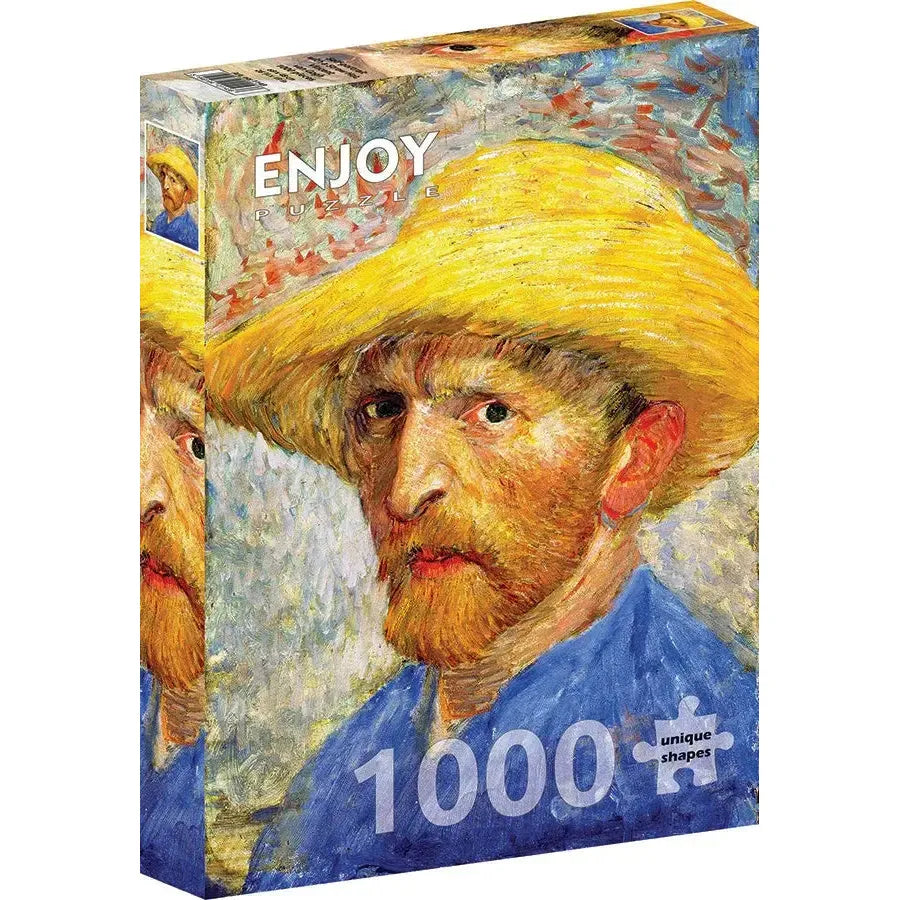 Self-portrait with a Straw Hat by Van Gogh 1000 Piece Jigsaw Puzzle Enjoy Puzzle Merchant