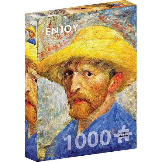 Self-portrait with a Straw Hat by Van Gogh 1000 Piece Jigsaw Puzzle Enjoy Puzzle Merchant