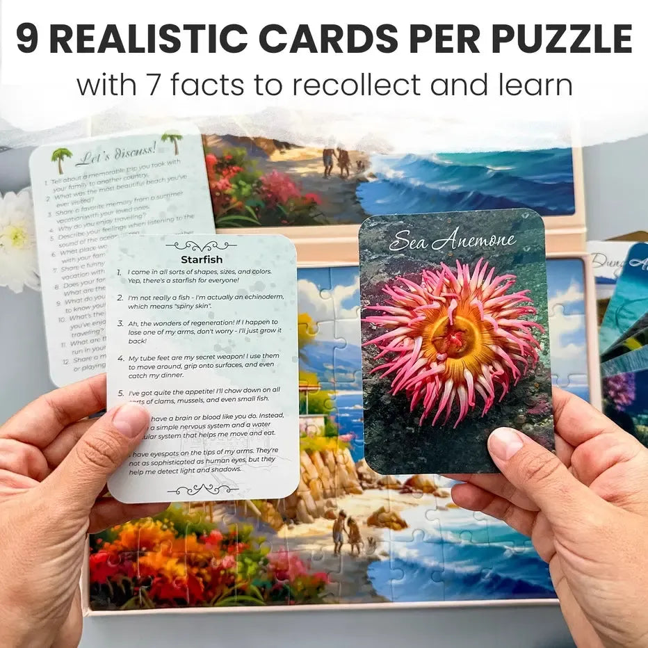 Set of 3 60 Piece Tray Jigsaw Puzzles with Conversation Cards Quokka