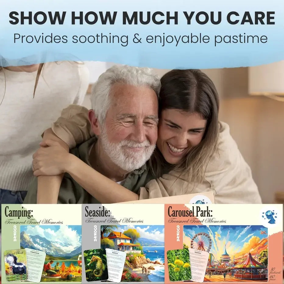 Set of 3 60 Piece Tray Jigsaw Puzzles with Conversation Cards Quokka