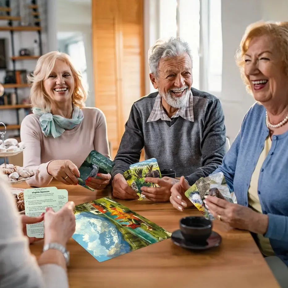 Set of 3 60 Piece Tray Jigsaw Puzzles with Conversation Cards Quokka