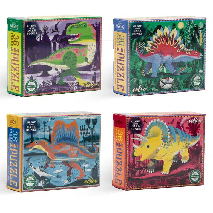 Set of 4 Dinosaur 36 Piece Mini Jigsaw Puzzles eeBoo Puzzle Merchant